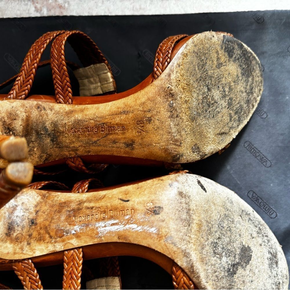 Alexandre Birman tweed cage shoes cross criss heels rope Sandals runway open toe - Picture 5 of 8